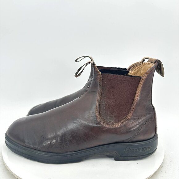 Blundstone Men Size 8.5 US 9.5 Brown Leather Side Elastic Pull On Chelsea Boot - Picture 1 of 10